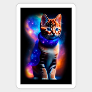 Galaxy Cat Coloful Sticker